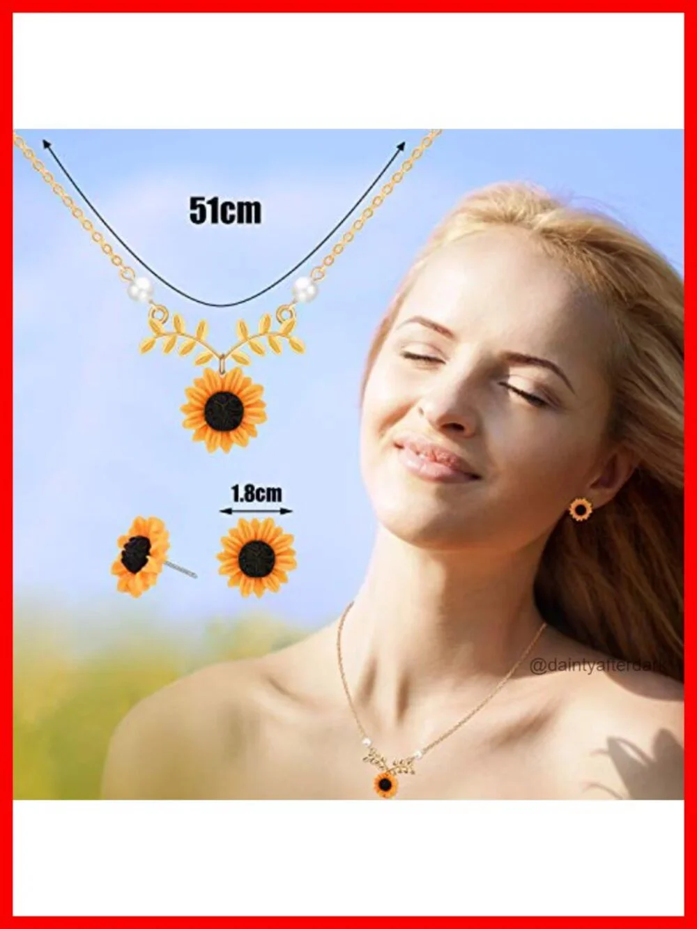 10 Pcs Sunflower Hair Accessories Set with Necklace Earrings Bracelet Ring